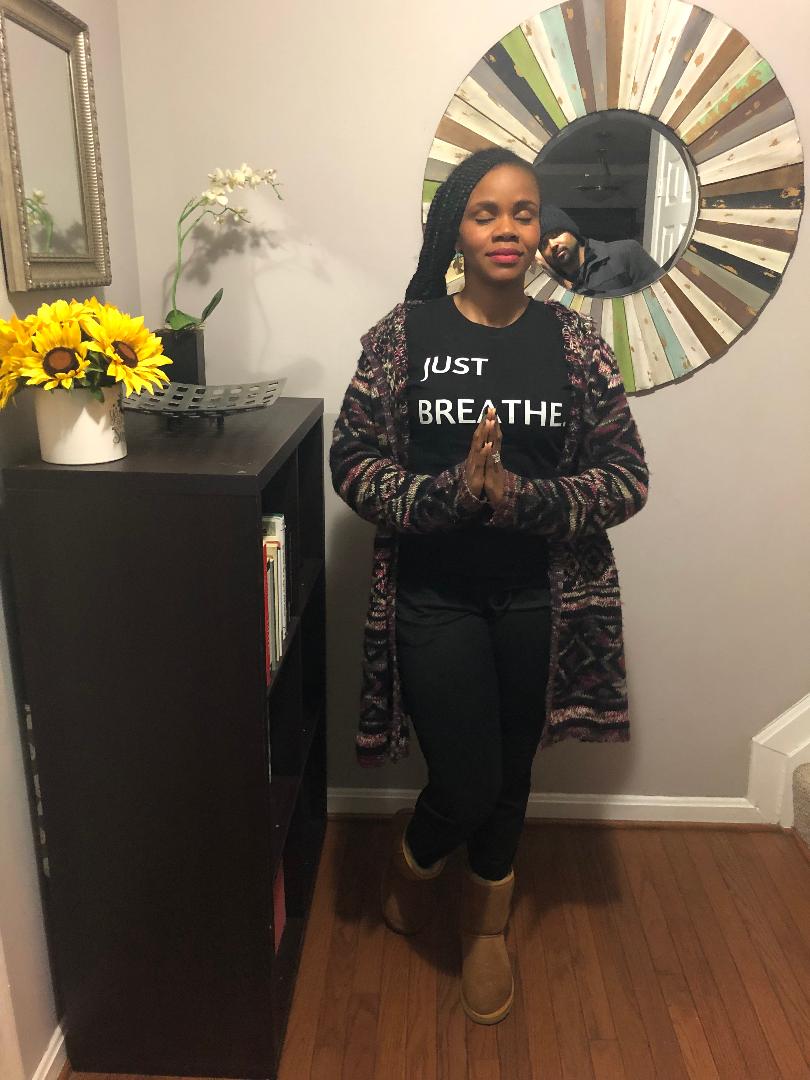 JUST BREATHE. Ladies Tee-Shirt